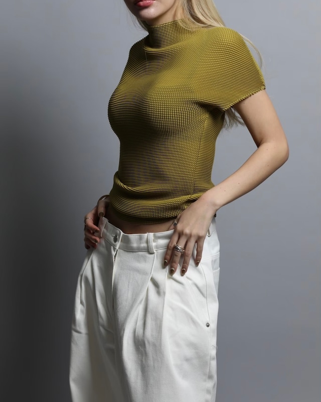 ワッフルストレッチトップス